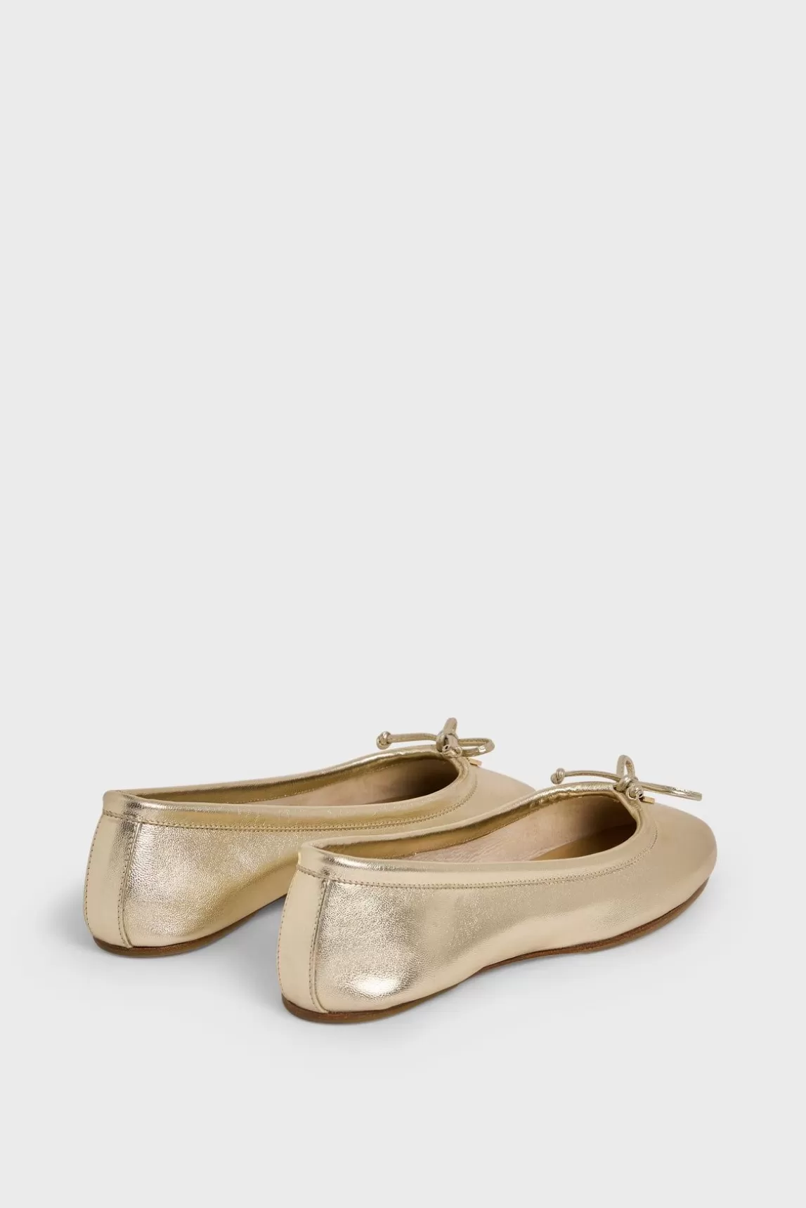 Gerard Darel Ballerines En Cuir Dore Or - Mia Cheap