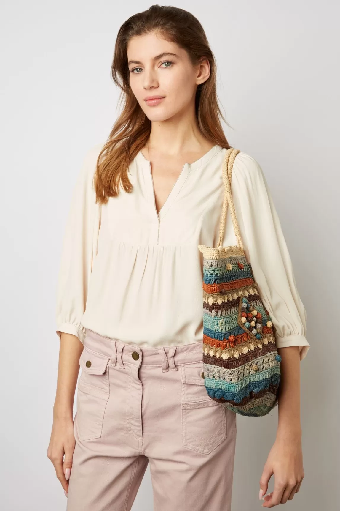 Gerard Darel Blouse Avec Mini Perles Beige Rose - Amaia Best