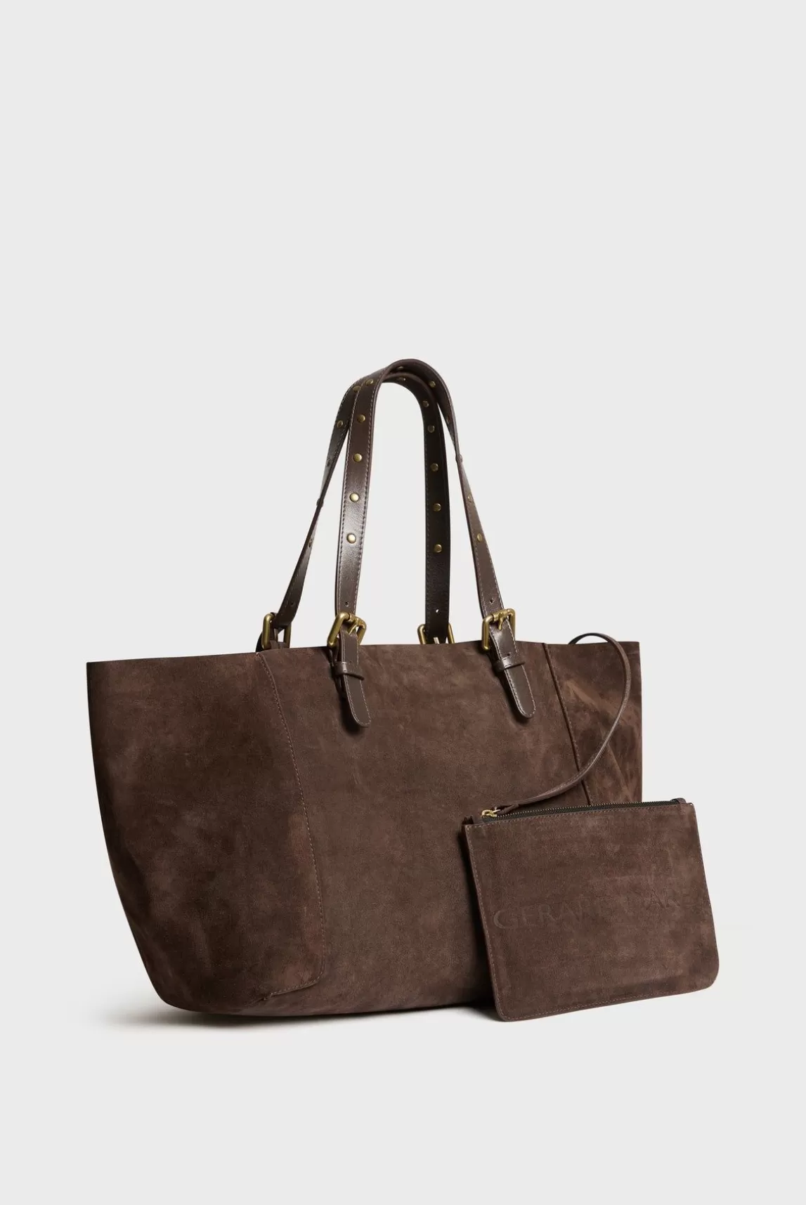 Gerard Darel Cabas En Cuir Velours Interieur Metallise - Simple Bag Best Sale