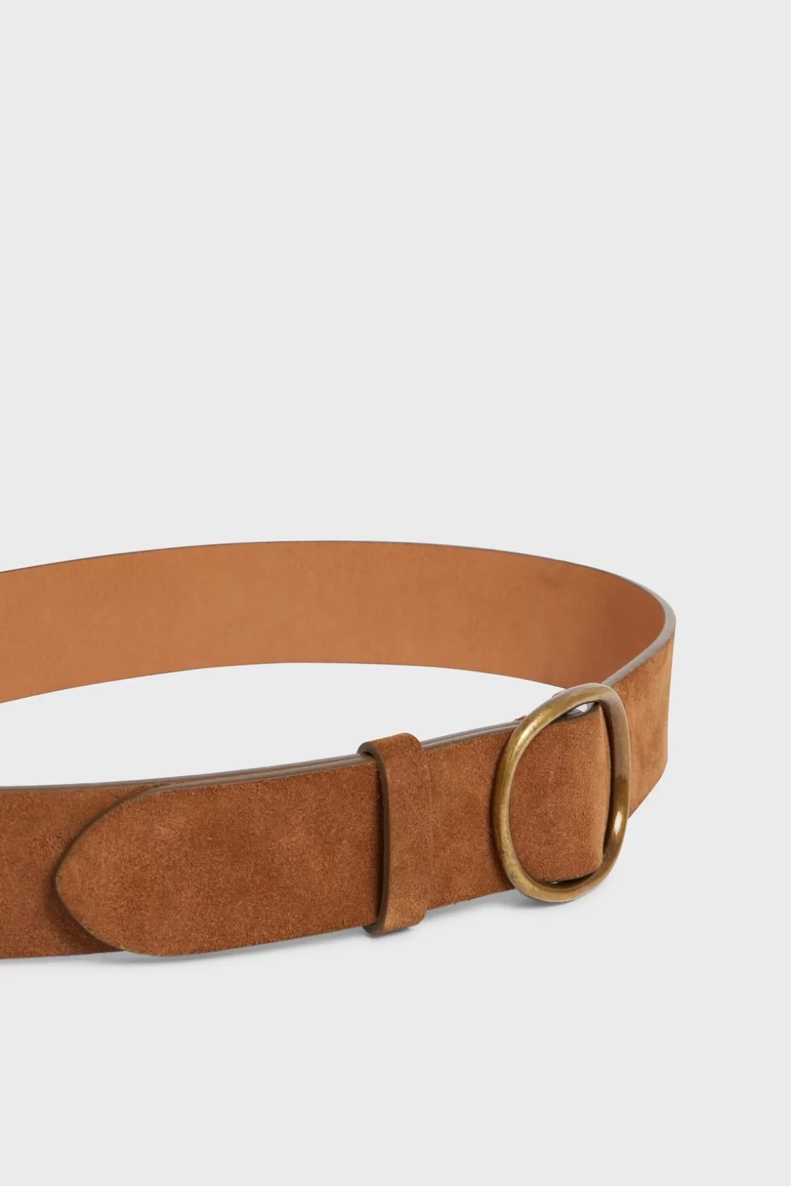 Gerard Darel Ceinture En Cuir Velours Camel - Paloma Online