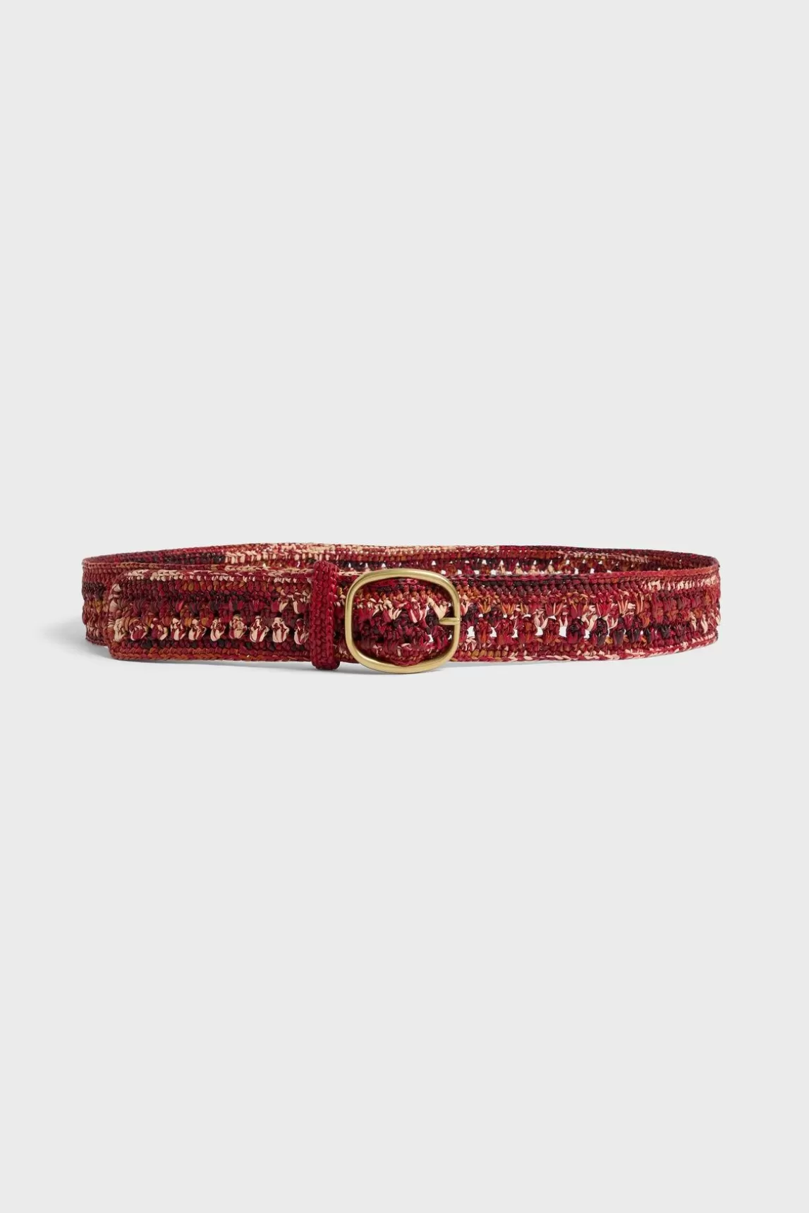 Gerard Darel Ceinture En Raphia Chine Bordeaux - Paloma Store