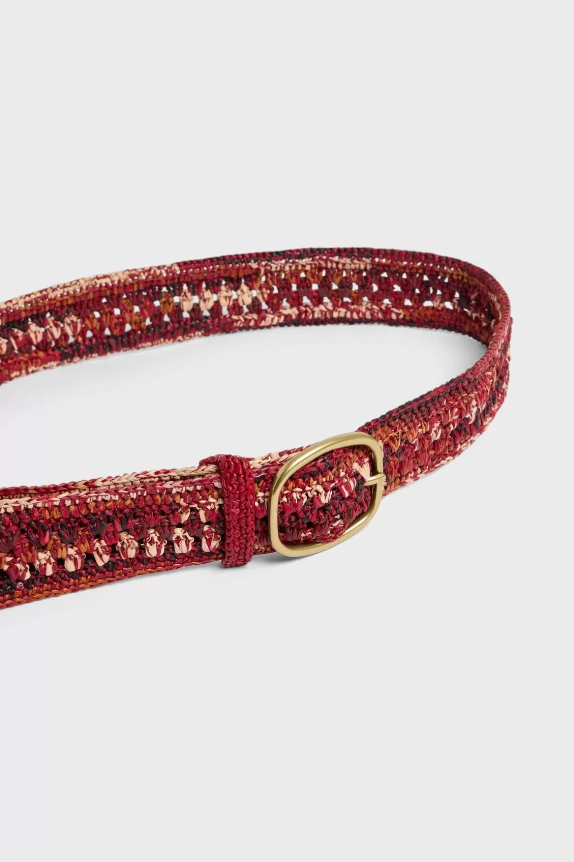 Gerard Darel Ceinture En Raphia Chine Bordeaux - Paloma Store