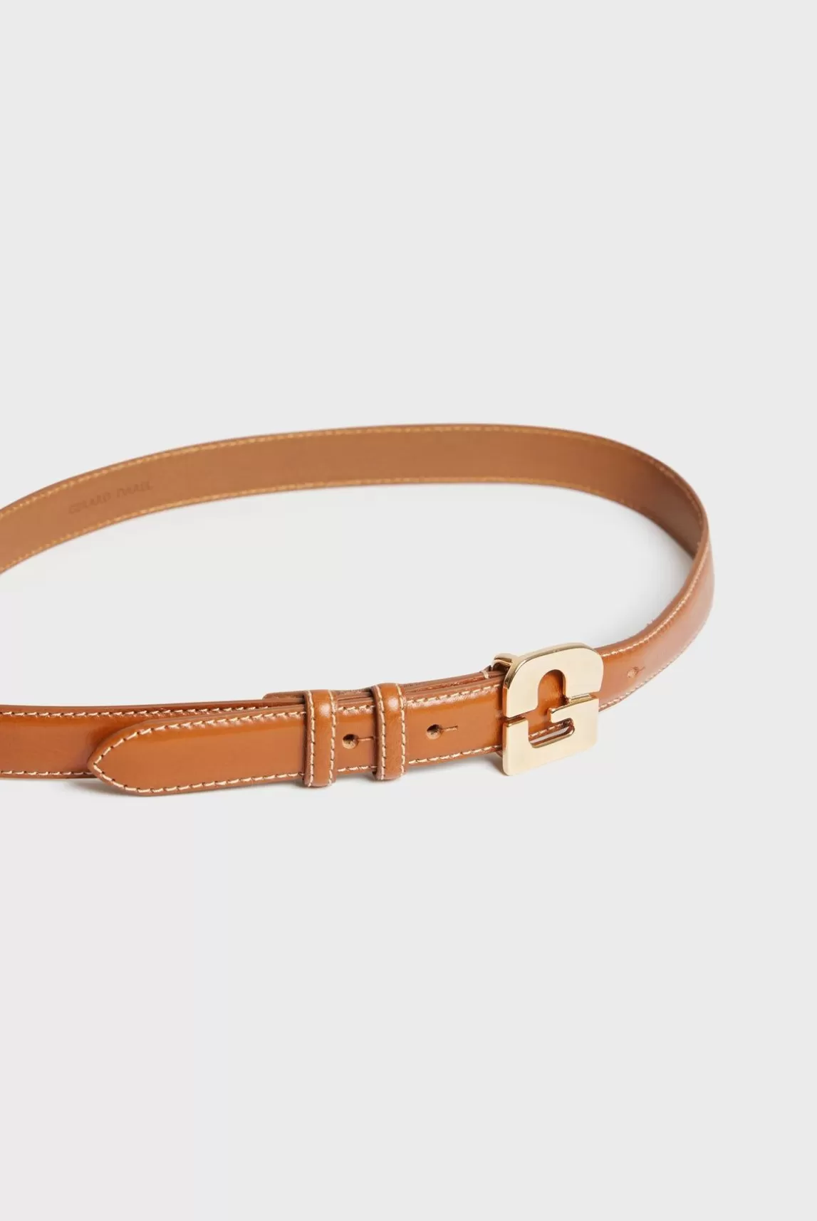 Gerard Darel Ceinture Signature En Cuir Camel - Lelauren Cheap