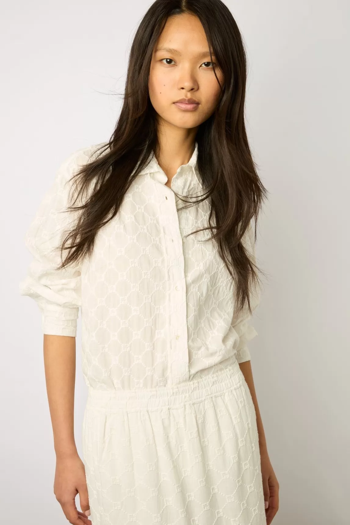 Gerard Darel Chemise A Monogramme Blanc - Clyde Store