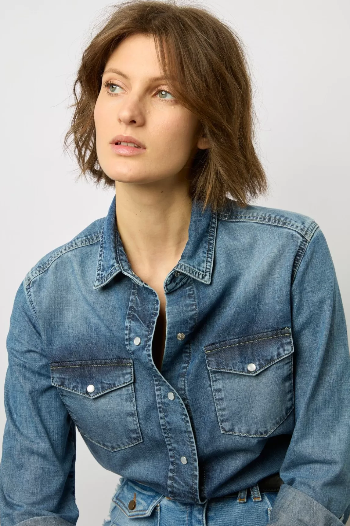 Gerard Darel Chemise En Denim Jeans - Aimee Flash Sale