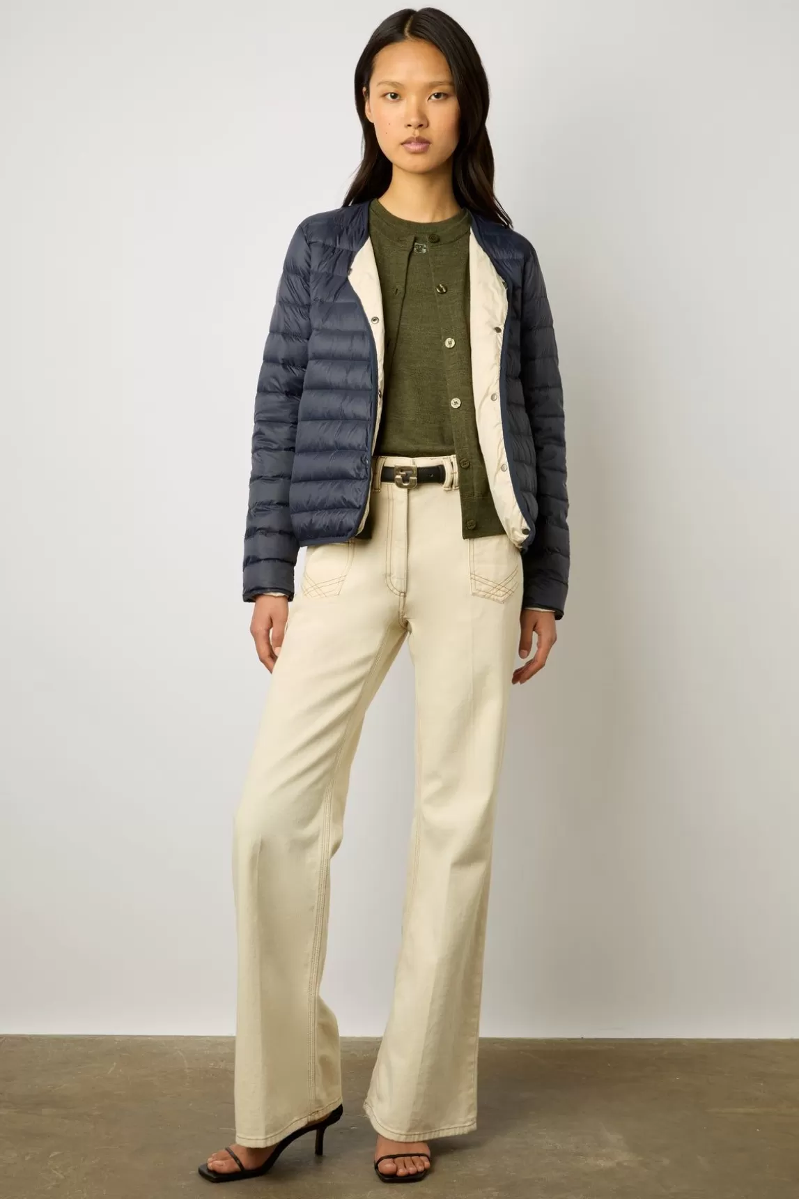 Gerard Darel Doudoune Fine Reversible Marine - Noelya Fashion