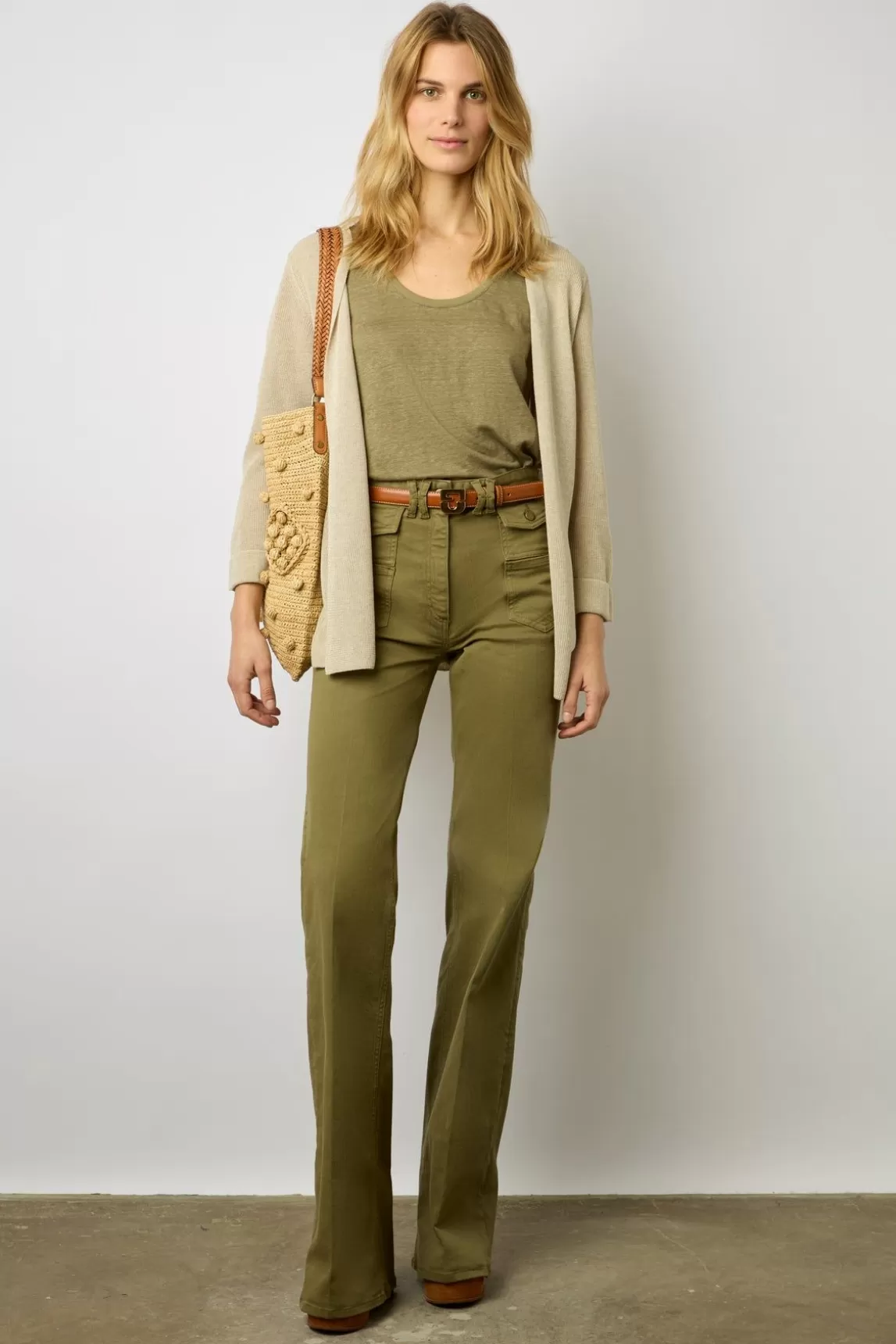 Gerard Darel Gilet Fluide Irise Beige - Lesli Shop