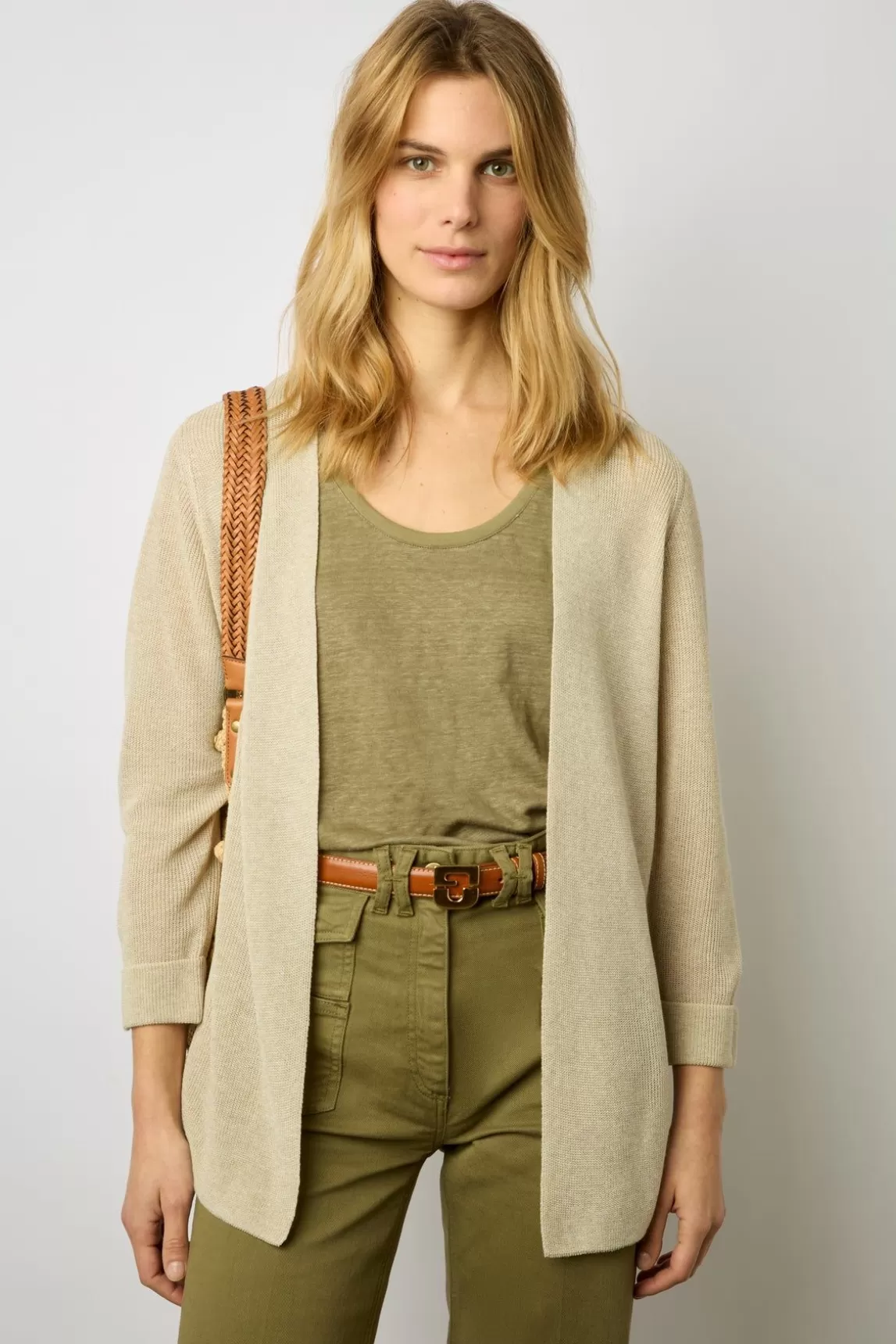 Gerard Darel Gilet Fluide Irise Beige - Lesli Shop