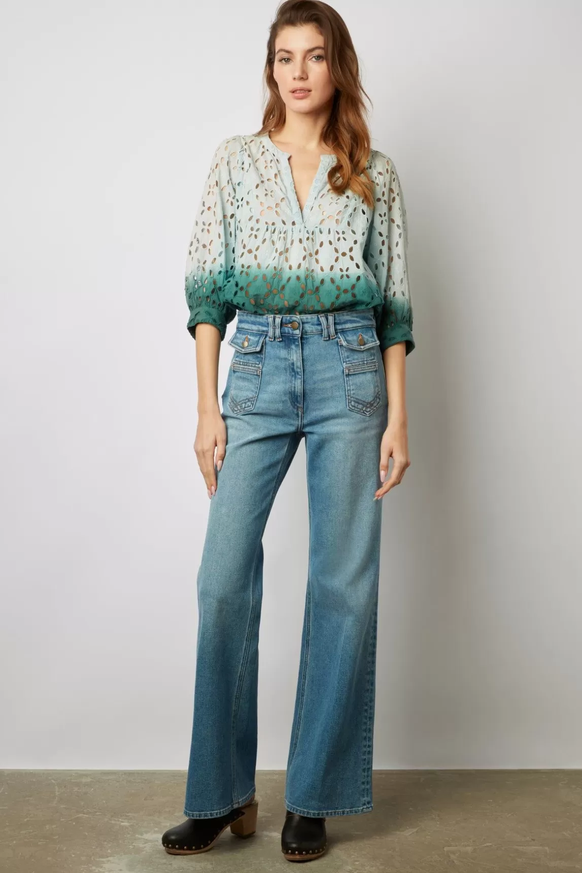 Gerard Darel Jean Flare -Anna Femme Bleu Jean Flare -Anna Store