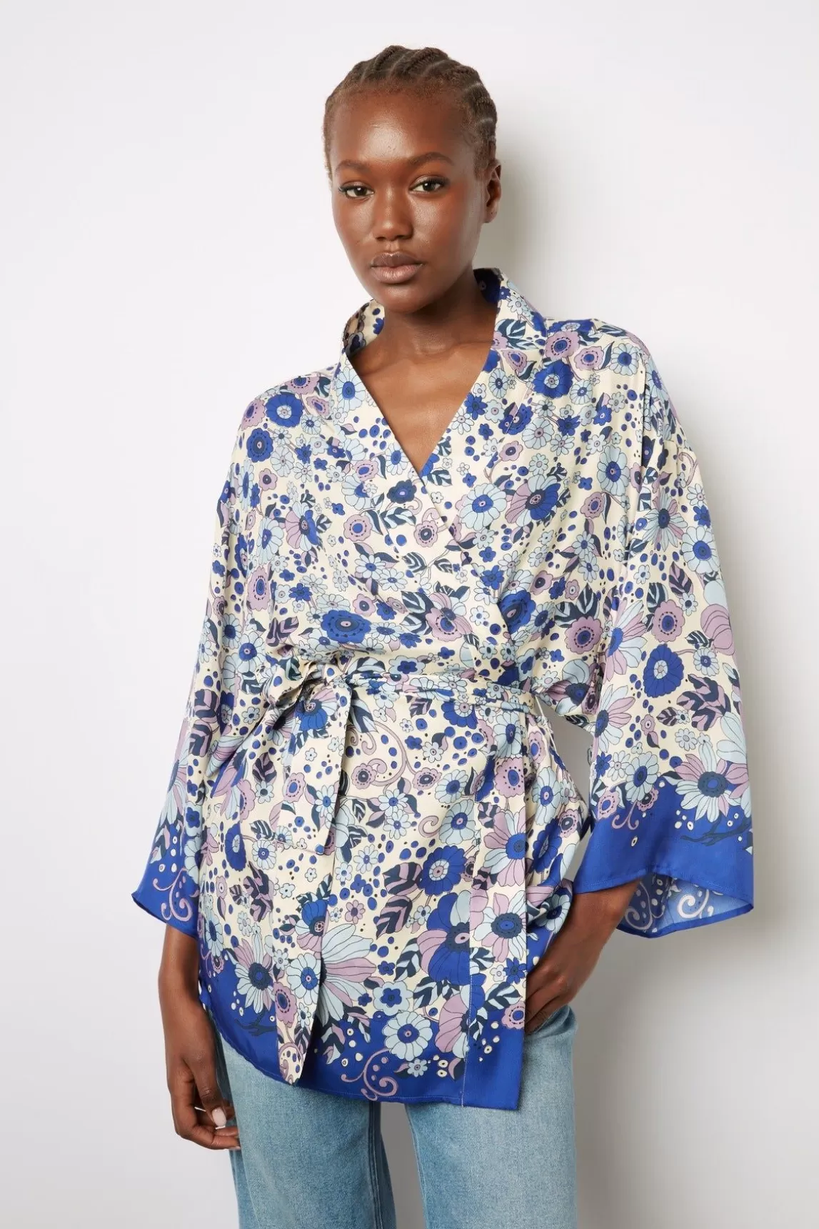 Gerard Darel Kimono Imprime Floral Naturel - Betta Shop