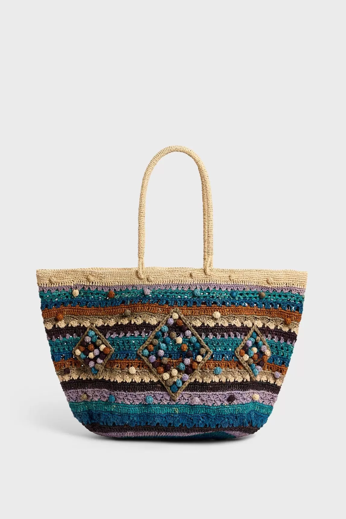 Gerard Darel Panier En Raphia Bleu - Anouk Shop