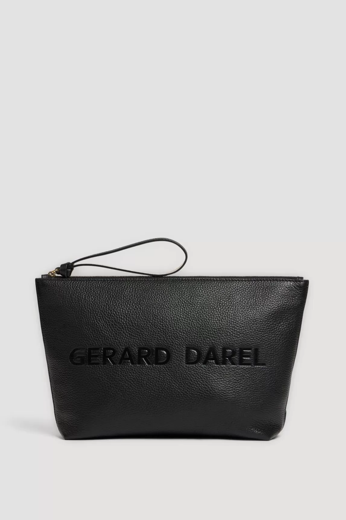 Gerard Darel Pochette En Cuir Graine Noir/Or - Pola Clearance