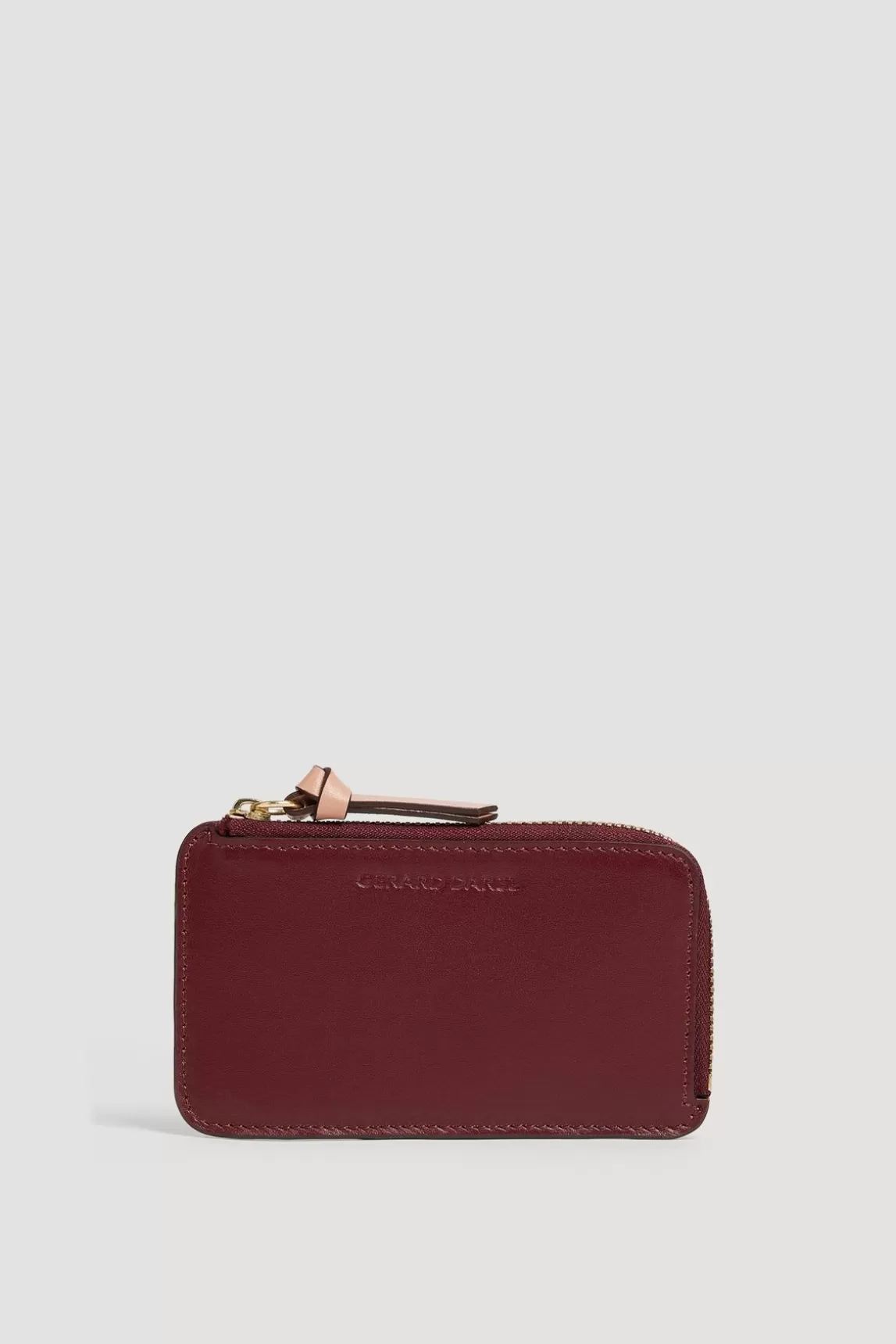 Gerard Darel Porte Carte Cuir Lisse Bordeaux - Cardholder Hot