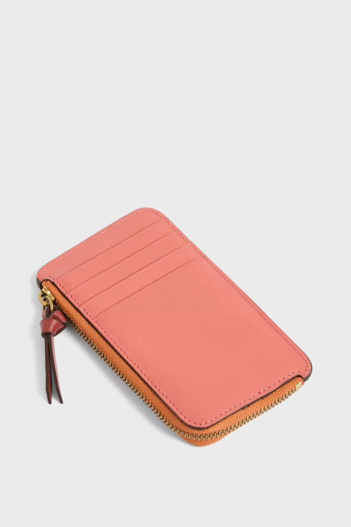 Gerard Darel Porte Carte En Cuir Abricot - Cardholder Clearance