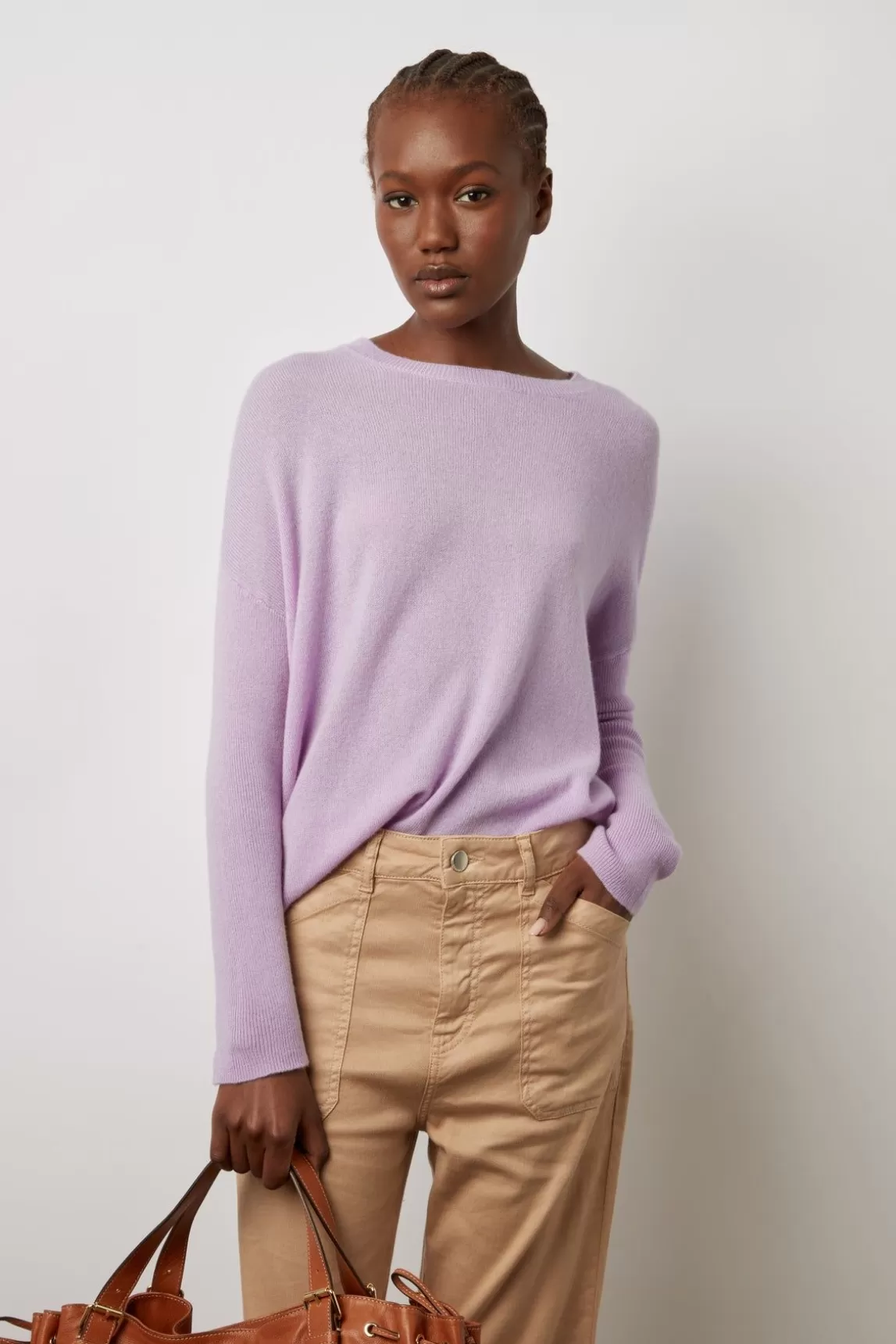 Gerard Darel Pull Cachemire A Col Rond Lilas - Laurrea Outlet