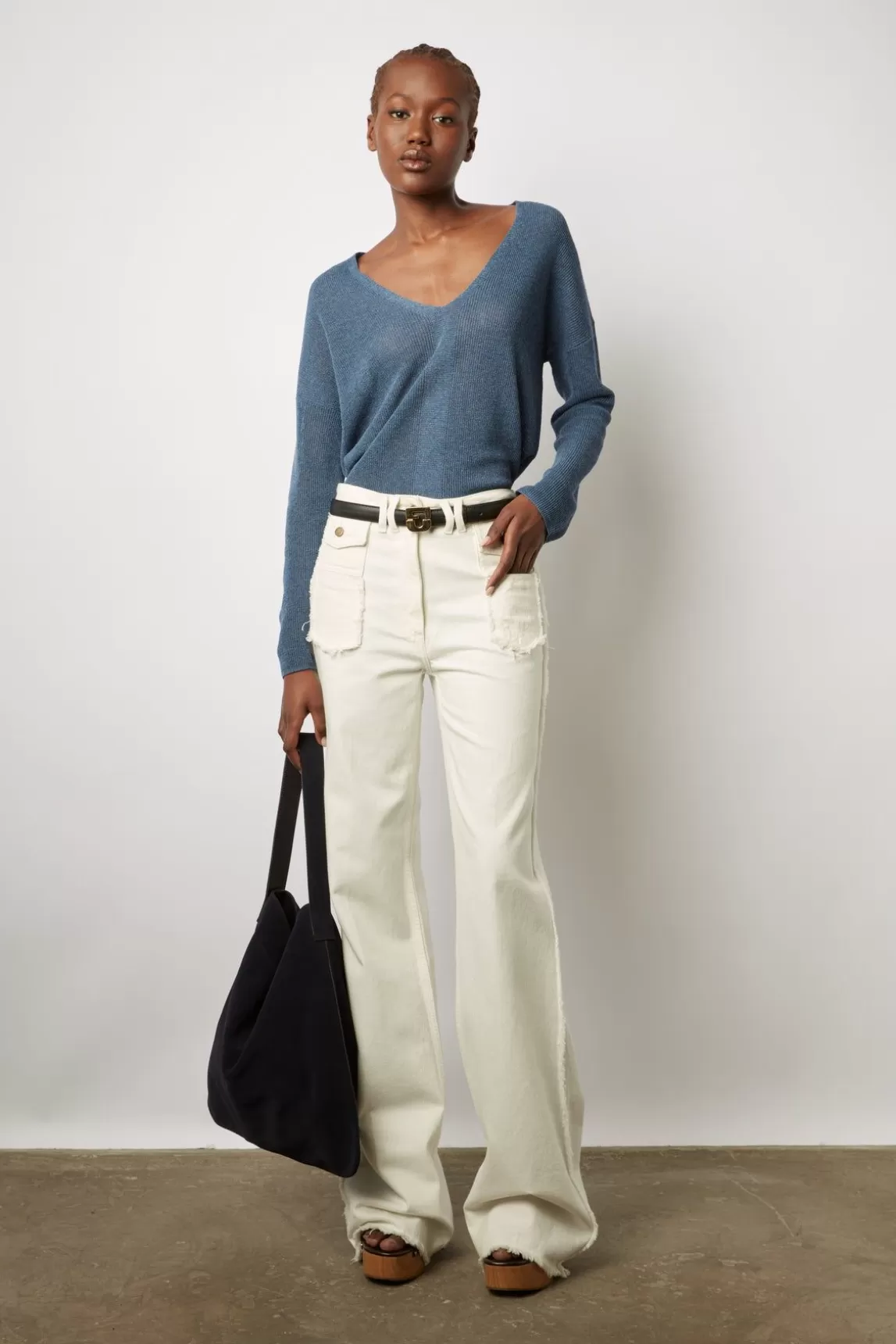 Gerard Darel Pull V En Maille Fine Jeans - Lorelie Online