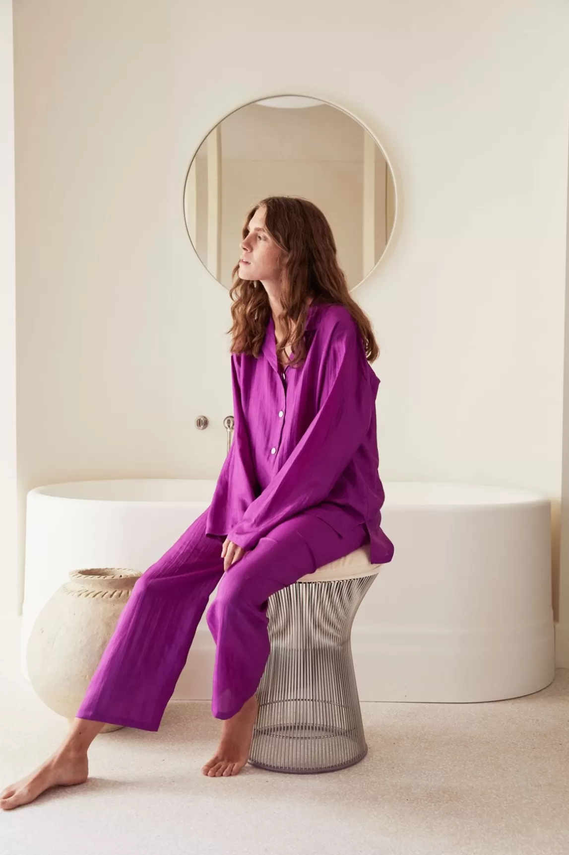 Gerard Darel Pyjama En Soie - Violet New