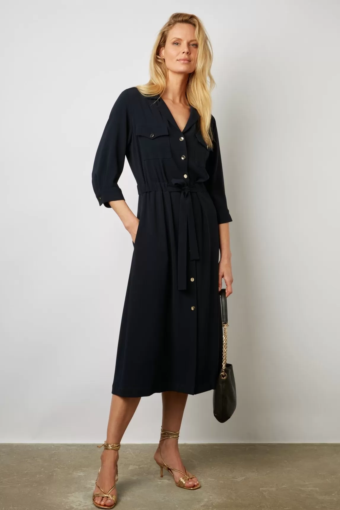 Gerard Darel Robe Chemise Fluide Marine - Ezra Hot