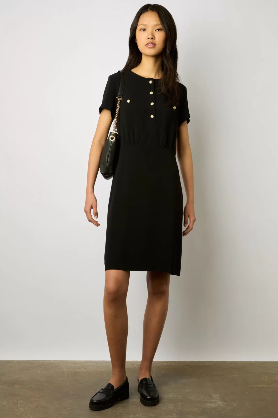 Gerard Darel Robe Courte Et Cintree Unie Noir - Ellis Best Sale