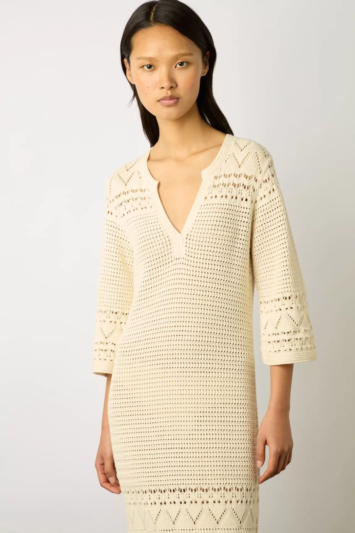 Gerard Darel Robe Longue En Crochet Ecru - Emanuela Sale