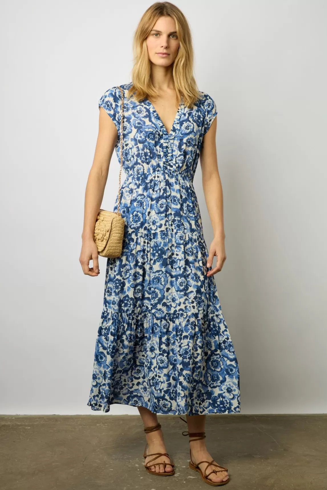 Gerard Darel Robe Longue Tie And Dye Indigo - Euranie Cheap