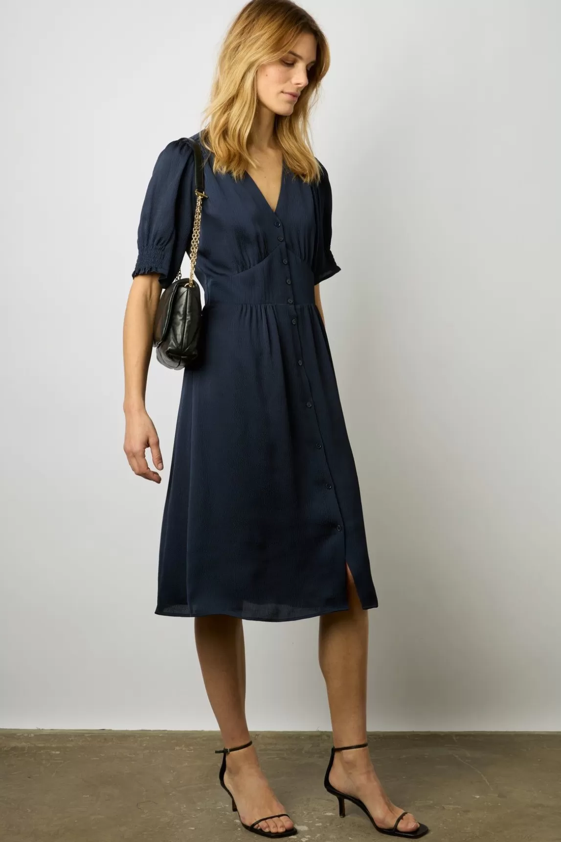 Gerard Darel Robe Midi Cintree Marine - Elonie Hot