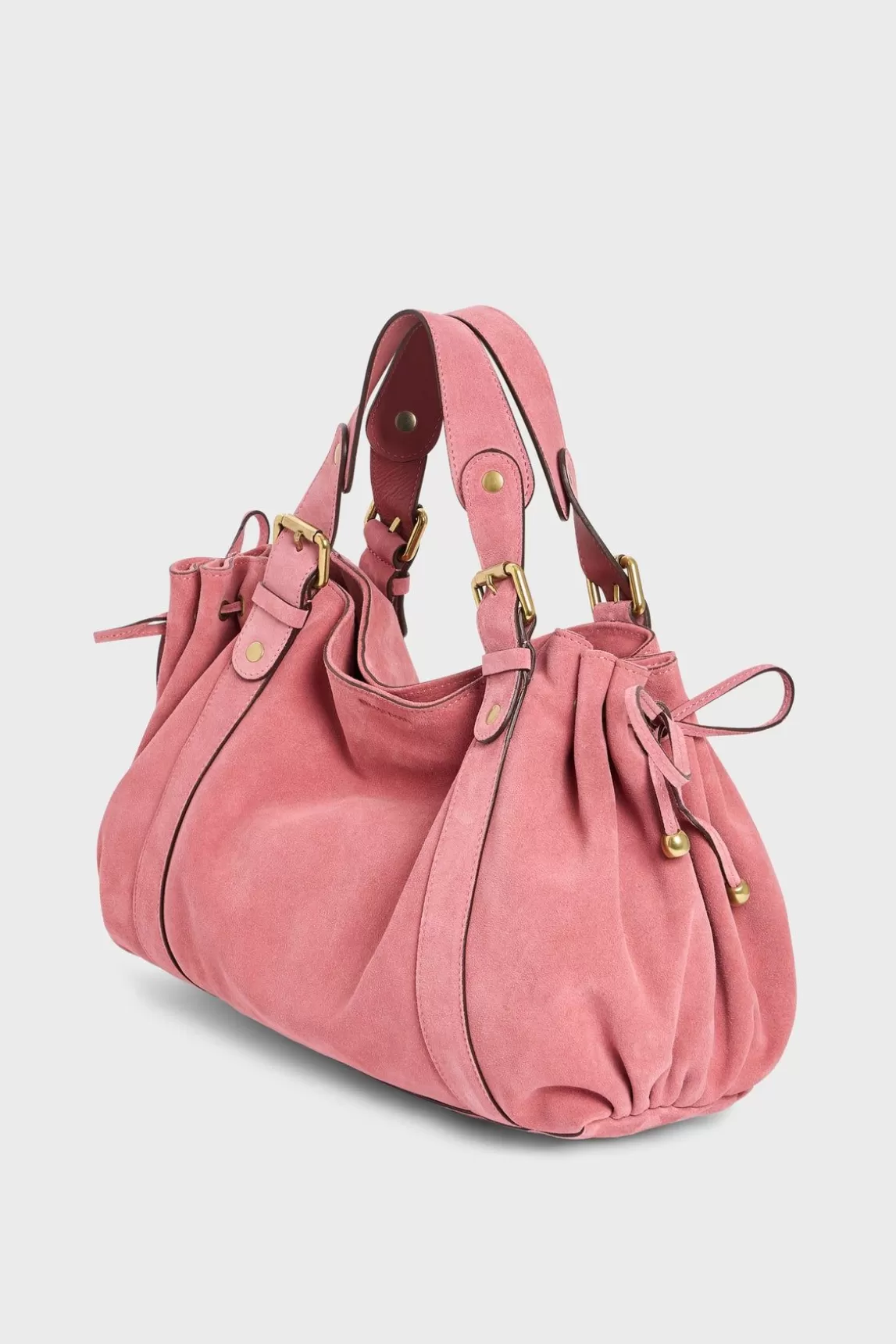 Gerard Darel Sac A Main En Cuir Velours Rose - 24H Discount