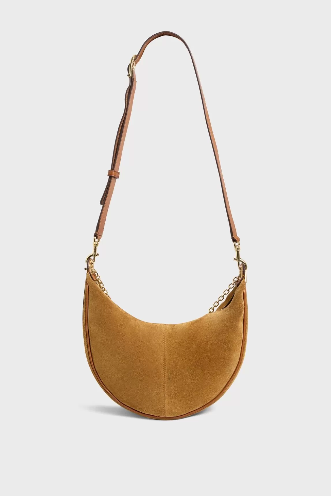 Gerard Darel Sac Demi-Lune En Cuir Velours Ble - Suzanne Discount