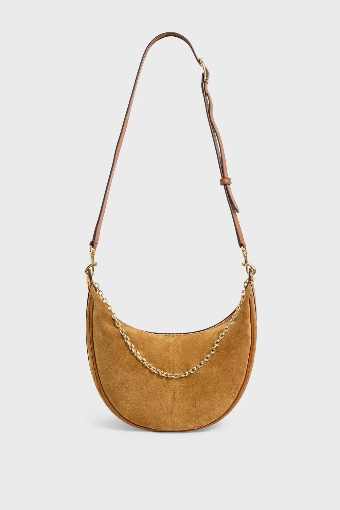 Gerard Darel Sac Demi-Lune En Cuir Velours Ble - Suzanne Discount