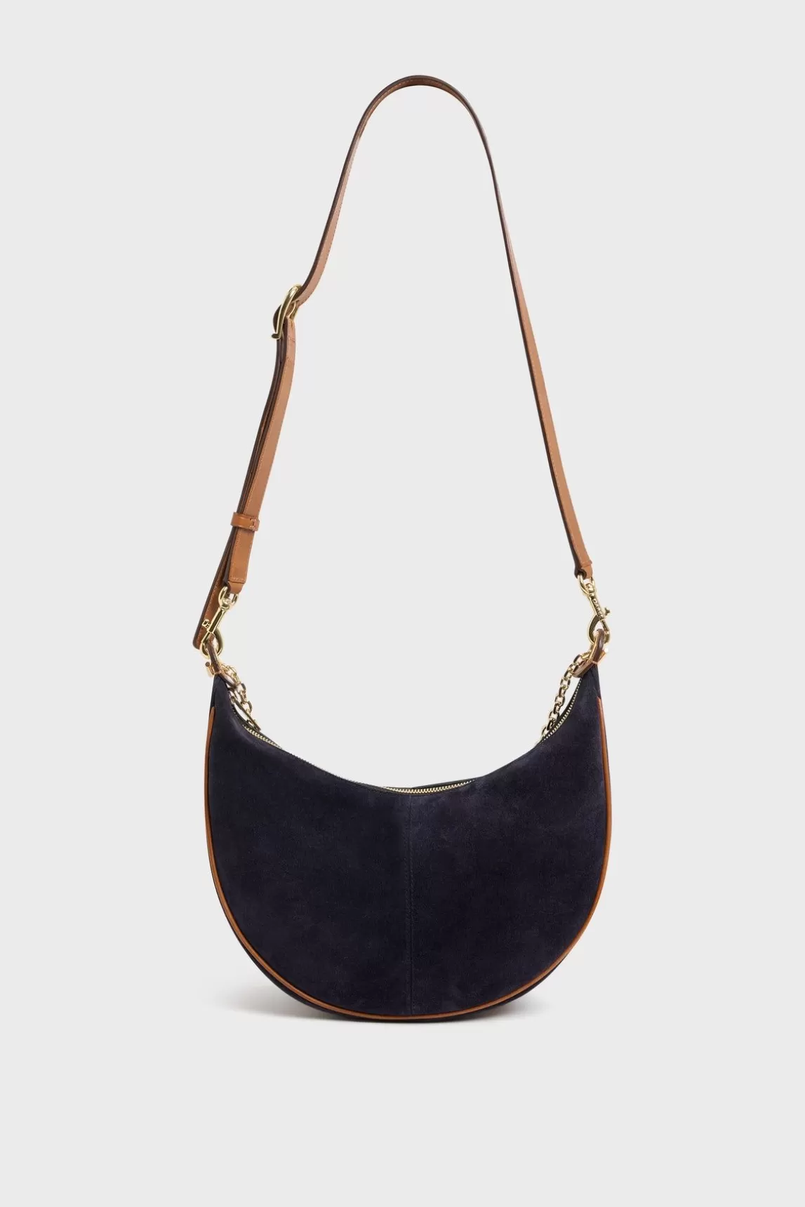 Gerard Darel Sac Demi-Lune En Cuir Velours Bleu - Suzanne Sale