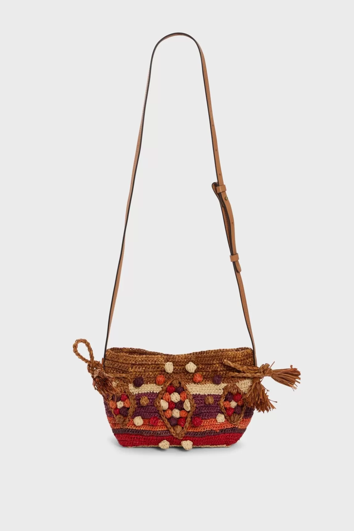 Gerard Darel Sac Travers En Raphia Rouge - Mini 24 Shop