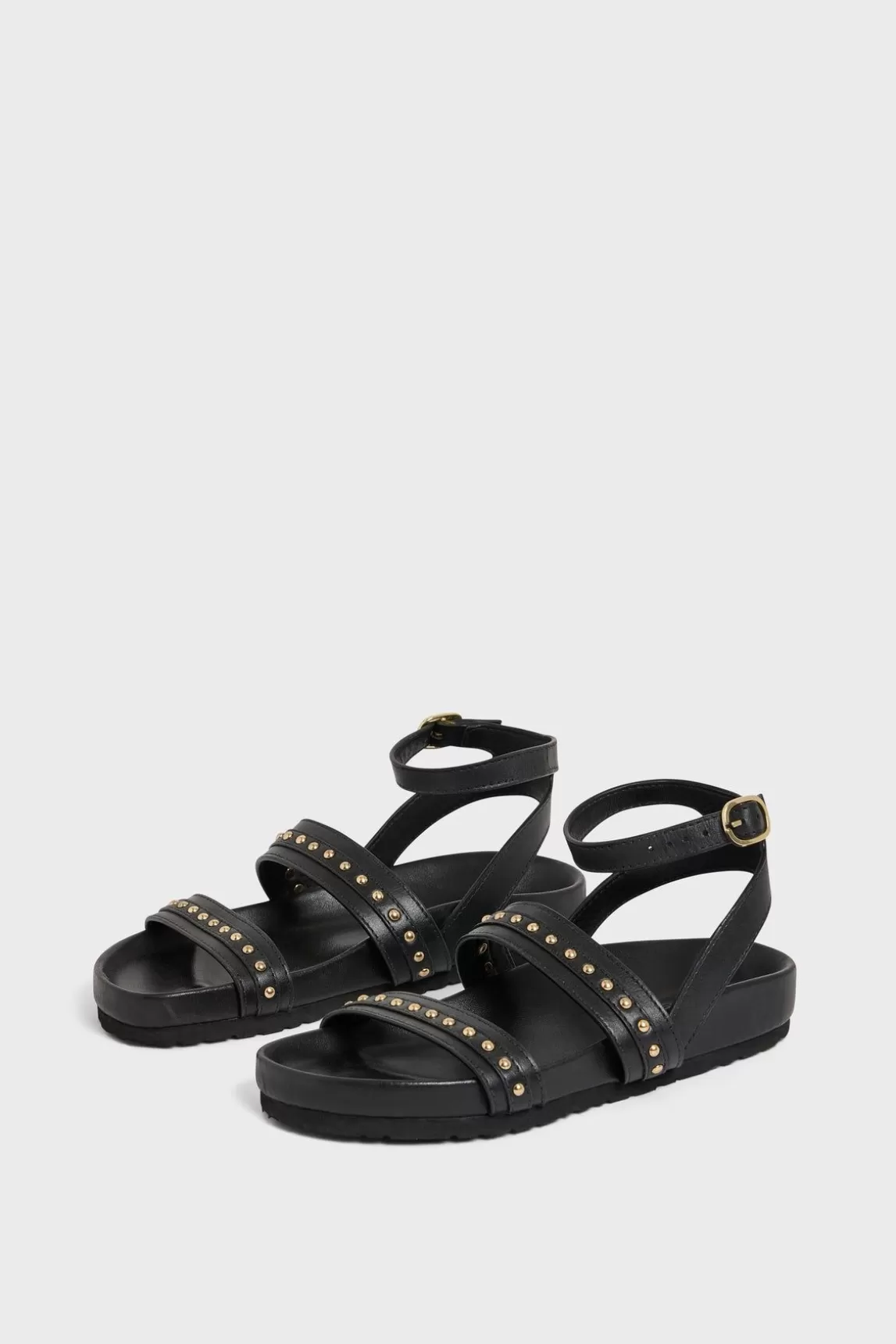 Gerard Darel Sandales En Cuir Et Clous Noir - Arianne Shop