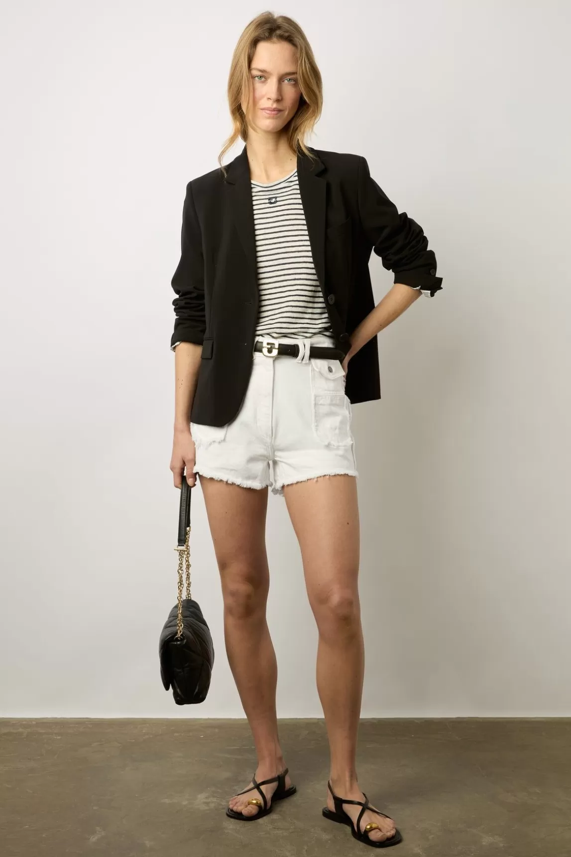 Gerard Darel Short Ecru En Denim Frange Ecru - Farel Hot