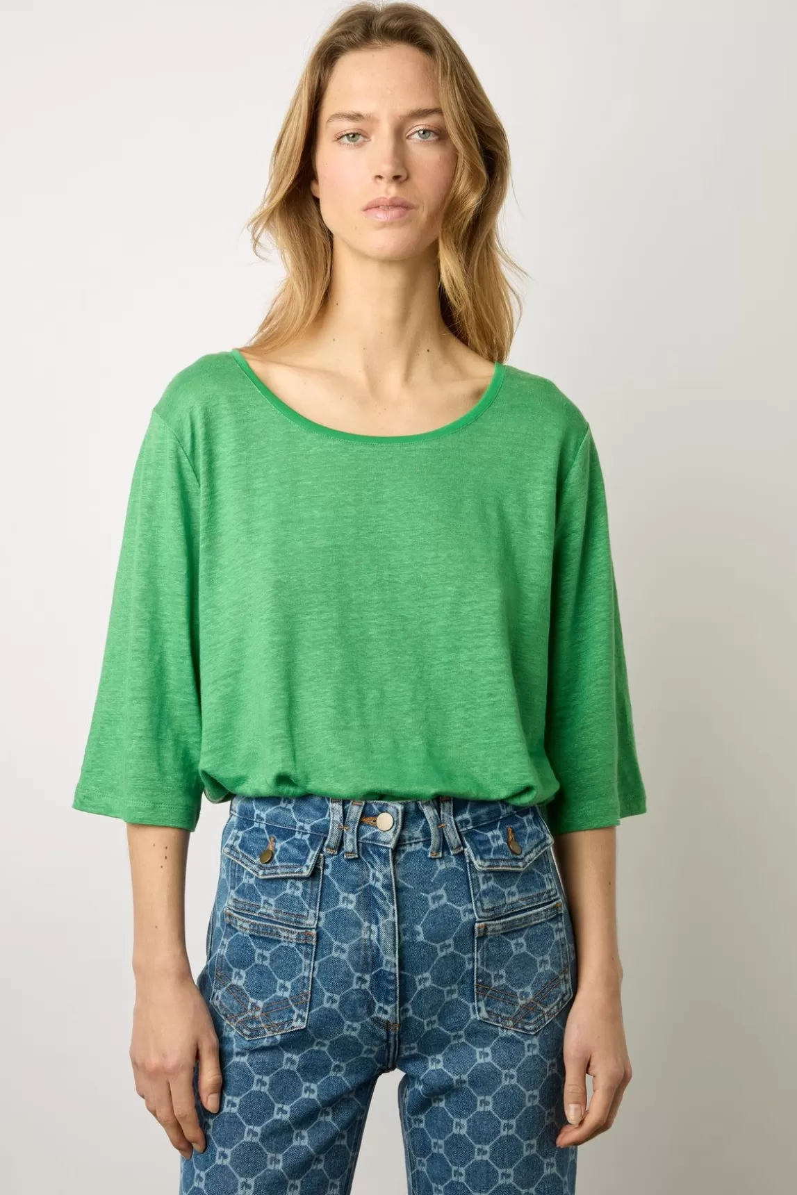 Gerard Darel Tshirt Au Dos Boutonne Vert - Magnolia Cheap