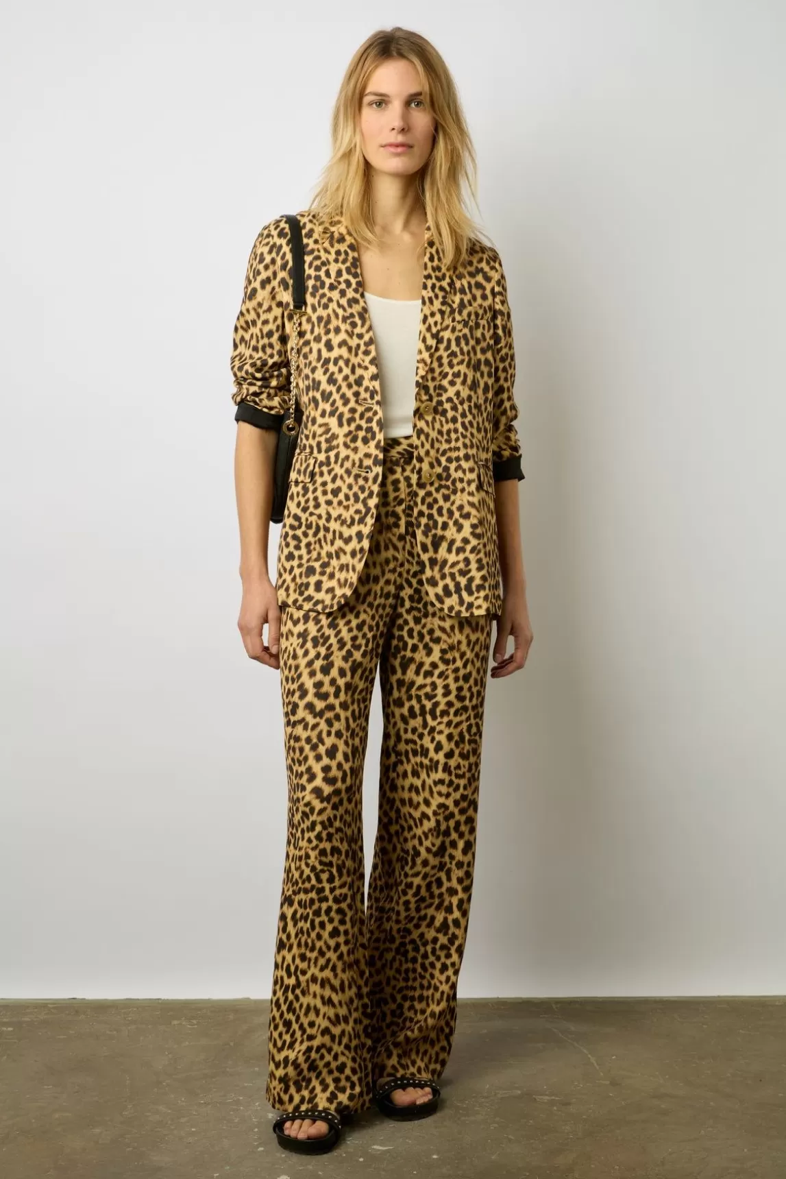 Gerard Darel Veste De Tailleur Leopard Marron - Beila Online