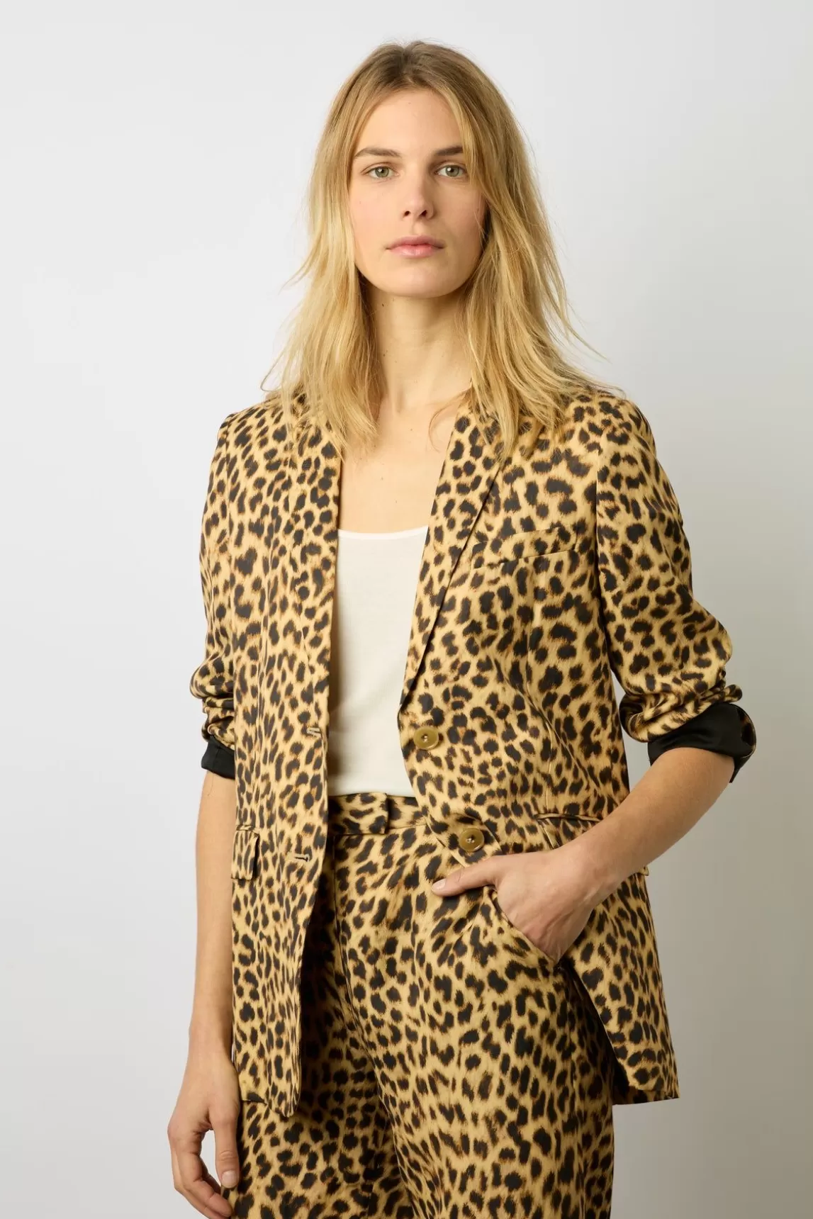 Gerard Darel Veste De Tailleur Leopard Marron - Beila Online