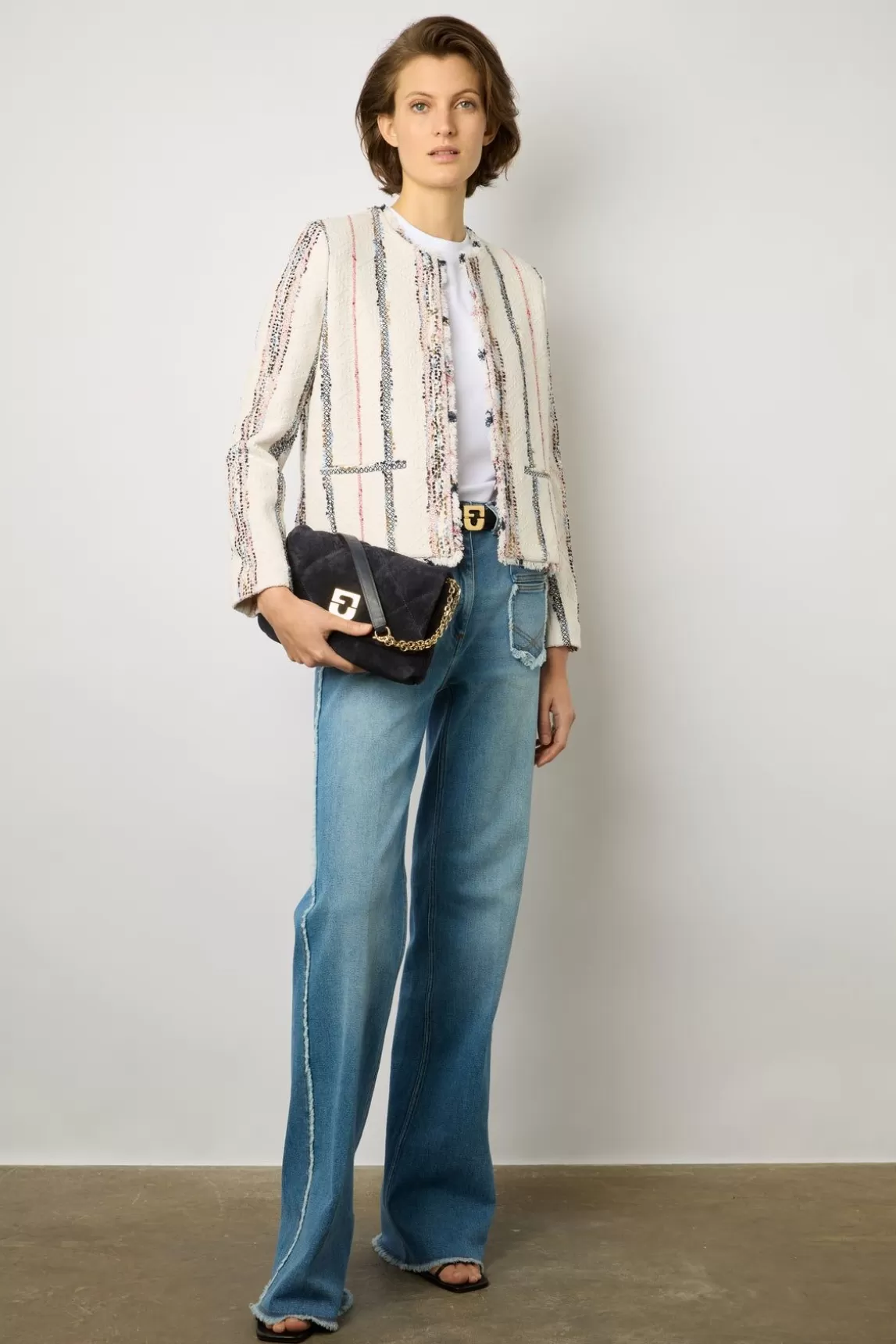 Gerard Darel Veste En Tweed Multicolore Naturel - Bonnie Online